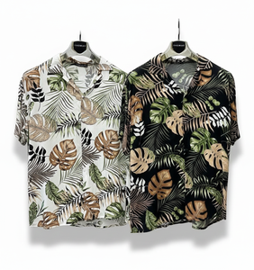 Chemise décontractée à manches courtes en satin imprimé floral pour homme avec logo personnalisé, coupe décontractée, col camp, idéale pour les vacances d'été - Product Image 6
