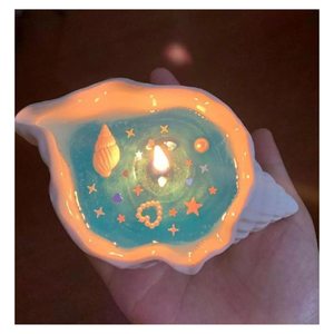 Vela de Concha Marina Hecha con Conchas Reales Agrega Encanto Marino a los Interiores y la Vela de Concha Marina Mejora el Ambiente - Product Image 2