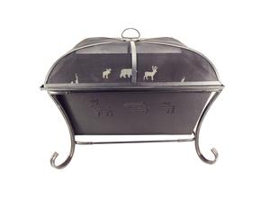 29 Inch Outdoor Iron <b>Fire</b> Pit Set with Mesh <b>Guard</b> - Product Image 4