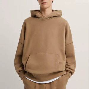 Sweat à capuche surdimensionné 100% coton pour hommes personnalisé pull thermique lourd épaule tombante Streetwear polaire sweats à capuche vierges - Product Image 1