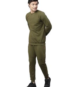 Sudadera con capucha para hombre, chándal de algodón transpirable de 2 piezas con logotipo bordado personalizado para otoño y primavera - Product Image 1