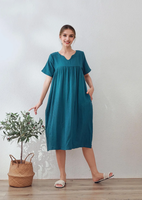 Robe pour dames élégante avec demi-manche Vente à chaud Printemps-Été Mousseline de soie Maxi Style décontracté Respirant Vente en gros Bohème Floral