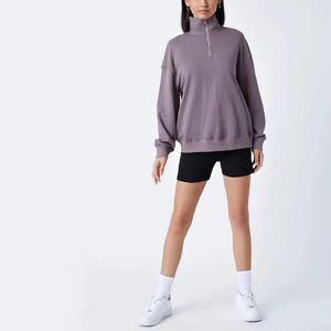 <b>Women's</b> Hoodies <b>Quarter</b> <b>Zip</b> Pullover Oversized Sweatshirts Half <b>Zip</b> Pullover All Colors Fall Clothes Custom Embroidery Logo - Product Image 5