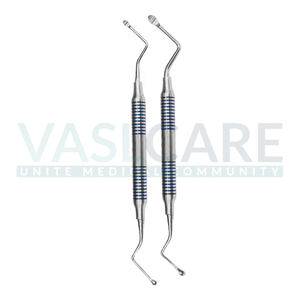 Juego Lucas de 2-PCS Curetas de hueso dental manuales Instrumentos quirúrgicos dentados por Vaslcare - Product Image 3