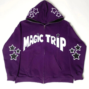 Fabricantes de Ropa, Sudaderas con Capucha Unisex con Cierre Completo y Logotipo Personalizado, Diseño con Estampado Puff para Invierno, con Capucha Cómoda - Product Image 1
