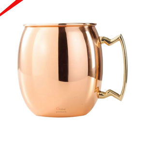 Taza de Cobre de Alta Calidad con Asa Dorada para Bebidas en el Hogar, Taza Redonda, Productos Globales - Product Image 1