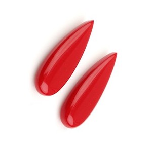 Bán Buôn 10X25Mm San Hô Màu Đỏ Tổng Hợp Phòng Thí Nghiệm Tạo Ra Thạch Anh Mịn Dài Hình Dạng Lê Briolette Đồ Trang Sức Làm Cho Bông Tai Mặt Dây Chuyền - Product Image 2