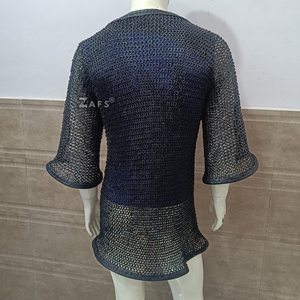 Hecho a mano Medieval Steel Chainmail Shirt Hauberk Battle Ready Armor Viking Costume Cosplay Precio al por mayor para coleccionistas Metal - Product Image 3