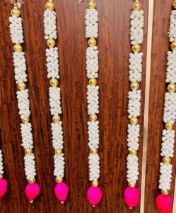 Guirnalda de capullo de loto de flor de Jazmín artificial para decoración de boda india Sangeet Mehndi telón de fondo para colgar en la pared y la puerta - Product Image 1