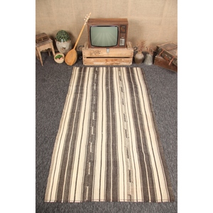 Alfombra Vintage KLM de 4.6x7.9 pies (140x240 cm), Alfombra Turca a Rayas Beige - Product Image 1