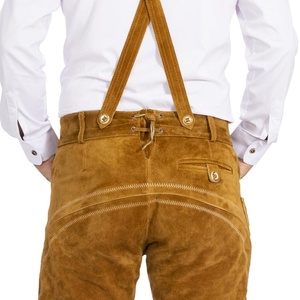 Nuevos pantalones cortos de cuero Trachten Oktoberfest para hombre, pantalones cortos bávaros de alta calidad en piel de vaca genuina, estilo kneibund. - Product Image 2