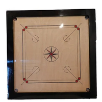 Jeu de Carrom Portable en Bois Classique avec Design de Poche, Bâtons de Jeu, Pièces, Reine et Striker - Taille/Couleur/Logo Personnalisables, Résistant à l'Eau