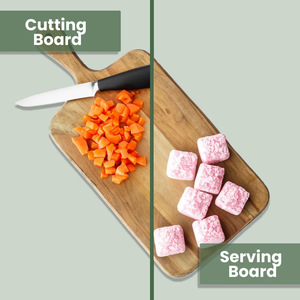 Planche à découper en bois d'acacia, design moderne et simple, cuisine multifonction, noyer, mangue, teck, planche de service avec poignée - Product Image 6