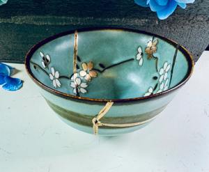 <b>Blue</b> Decorative <b>Bowl</b> with Engraved Design Handcrafted Centerpiece Tray Artistic Table Accent for Home Kitchen Living Room Decor - Product Image 2