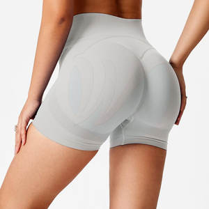 Shorts décontractés taille haute respirants et à séchage rapide pour femmes, design couleur unie personnalisable, tissu polyester de haute qualité, vente directe - Product Image 2