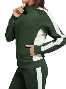 Ensemble de survêtement pour femmes grande taille, décontracté, respirant, antistatique, 100% polyester, logo personnalisé, motif uni - Vente d'usine, meilleur prix - Product Image 6