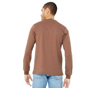 Camiseta de manga larga de raglán para hombre, camisa de diseño de alta calidad con mangas de color azul y cuerpo gris a la venta con precios económicos - Product Image 6