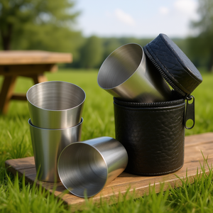 Promotional Drinkware 4 Personalized Steel <b>Glasses</b> by Filippo - Product Image 3