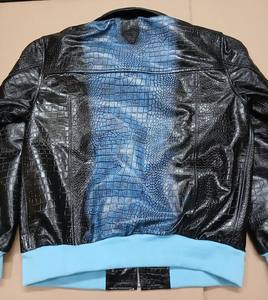 Nueva Chaqueta de Cuero Genuino para Hombre con Estampado de Cocodrilo, Chaqueta de Motociclista - Product Image 5
