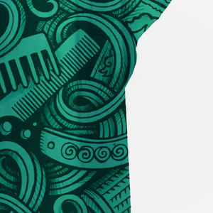 เสื้อคลุมตัดผม100% ผ้าโพลีเอสเตอร์น้ำหนักเบาแห้งเร็วกันน้ำเสื้อคลุมตัดผมแบบกำหนดเองพิมพ์ลาย - Product Image 6