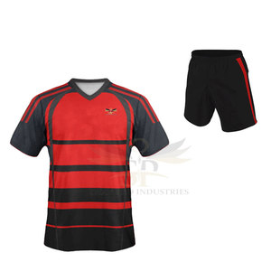 Nouvelle conception, ensembles d'uniformes de rugby pour hommes adultes de haute qualité, personnalisables, séchage rapide, respirants, écologiques, 100% polyester, vente en gros - Product Image 3