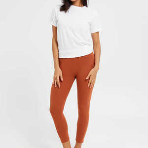 Leggings décontractés pour femmes de meilleure fabrication OEM Style taille moyenne confortable avec tissu tricoté respirant Logo personnalisable - Product Image 3