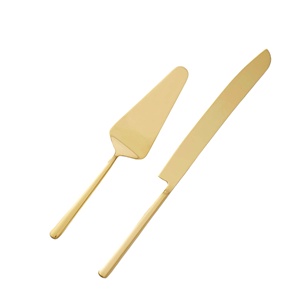 Luxury Gold Metal Cake Knife & Cake Server <b>Set</b> in Bulk Price From - Product Image 3