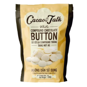 ช็อกโกแลตบัตตันสีขาวพรีเมียม คาคาโอ ทอล์ค สำหรับเบเกอรี่ ขนมหวาน น้ำหนัก 10 กิโลกรัม รับผลิตแบบ OEM ฮาลาล บรรจุภัณฑ์ตามสั่ง รับผลิตแบบ ODM ขายส่ง คุณภาพดี - Product Image 1