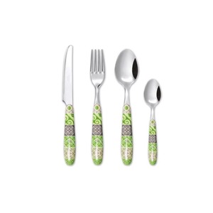 Cubiertos de acero inoxidable con acabado Chapado en Color dorado y mango negro, cubiertos aptos para lavavajillas para el hogar, restaurante, Hotel, uso, juego de 12 - Product Image 2