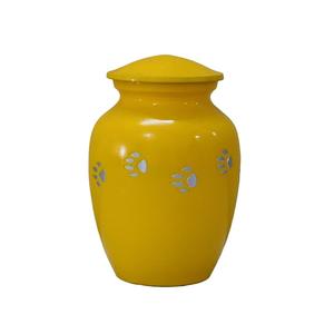 Urnes funéraires classiques en aluminium pour animaux de compagnie avec empreinte de patte et urnes funéraires en métal fini multicolore royal pour cendres humaines - Product Image 2