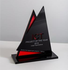 Premium Triangular Acrylic Award <b>Trophy</b> Customizable Recognition <b>Plaque</b> for Achievements for Corporate Events Special Occasions - Product Image 1