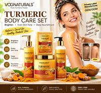 Kit de Soins Corporels au Curcuma Éclaircissant, Lait Corporel Hydratant au Curcuma, Soin Corporel Anti-Taches, Kit de Soins au Curcuma OEM