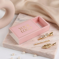 Boîte d'emballage personnalisée pour accessoires capillaires avec logo, boîte à bijoux de luxe en papier pour chouchous, pinces à cheveux, bandeaux – Vente en gros
