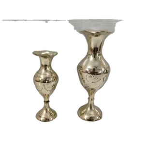 แจกันดอกไม้ทองเหลืองสำหรับตกแต่งโต๊ะ,แจกันดอกไม้สำหรับตกแต่งสำนักงานและบ้าน - Product Image 1