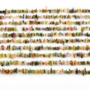 Perles en vrac en forme de tourmaline naturelle multi non coupée 3-12mm pierre de tourmaline perles de pierres précieuses brutes irrégulières pour la fabrication de bijoux - Product Image 5