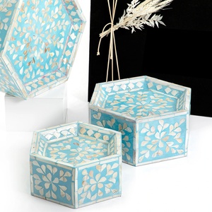 Soporte redondo hecho a mano con incrustaciones de metal para pastel, decoración de alta calidad, venta al por mayor, hecho en Vietnam - Product Image 5