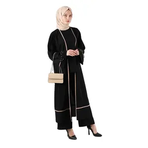 2023 New Islamic Clothing Muslim Women Long Sleeve Tunic Pants dubai abaya 2 Piece Suit dresses
