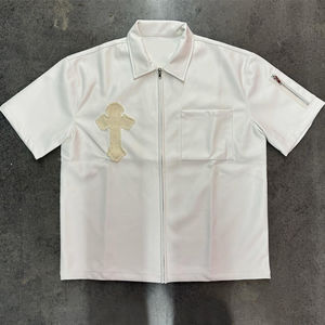 Casual deportivo transpirable slim fit zip up camiseta para hombres de manga corta verano gimnasio entrenamiento ropa de moda - Product Image 2