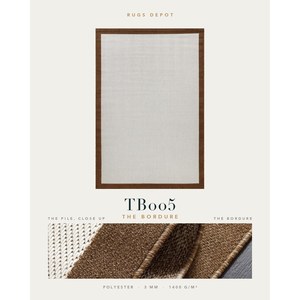 พรมโพลีเอสเตอร์แบบซักได้สำหรับขายส่ง รุ่น THE BORDURE TB005 พรมตุรกีที่ผลิตด้วยเครื่องจักร สำหรับห้องนั่งเล่น โครงการโรงแรม - Product Image 2