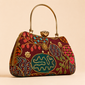 Bolso de Mano Tipo Clutch de Poliéster Bohemio de Lujo con Cuentas Bordadas Vintage, Forro de Satén, Cierre de Botón, para Bodas - Product Image 3