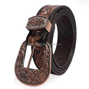 Ceinture d'outillage en cuir occidental de designer vintage classique pour hommes ceinture usinée à la main gravée florale sculptée à la main commande en gros toutes les tailles - Product Image 6