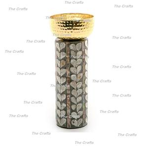 Cuenco martillado de metal dorado con base de nácar, cuenco para servir frutas de restaurante de Calidad exclusiva a precios económicos - Product Image 6