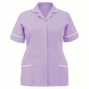 Unisex Nursing <b>Scrubs</b> <b>Tops</b> Women's Hospital Uniform Twill Nurse Tunic <b>Top</b> Wholesale Short Summer Wait Staff <b>Tops</b> Cotton - Product Image 2