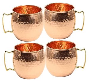 <b>Copper</b> Moscow Mule Beer Mugs Hand Hammered <b>Cups</b> Capacity 16 Ounce Pack of 4 Best for Parties Capacity Approx 500 Ml - Product Image 4