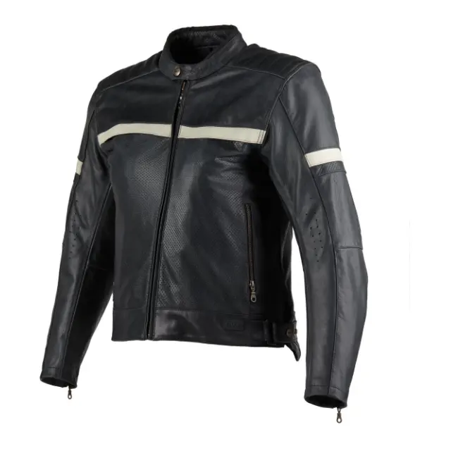 Veste en cuir à la mode veste de moto vintage en cuir de buffle veste en cuir véritable lourd pour hommes