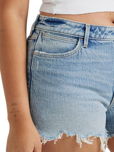 Shorts en jean pour femmes tendance, taille haute, respirants, design déchiré, shorts en jean pour femmes avec lavage à la pierre personnalisé, style effortless - Product Image 5