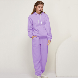 ชุดวอร์มแขนยาวผ้าฝ้าย100% เป็นมิตรกับสิ่งแวดล้อมสำหรับผู้หญิงชุดเล่นยิมพร้อมผ้าฟลีซสำหรับเล่นกีฬาฤดูหนาว - Product Image 2