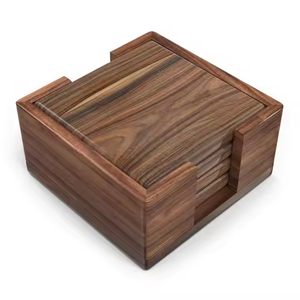 Posavasos de madera de acacia de alta calidad, posavasos de nogal de nuevo diseño, Decoración de mesa, posavasos clásicos de madera maciza, artesanías de media luna - Product Image 2