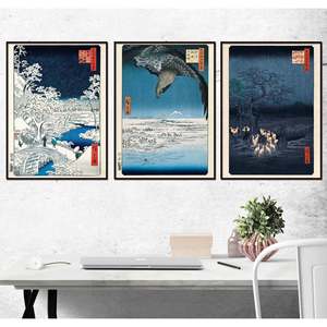 Set de 3 Impresiones Artísticas de Hiroshige, Papel Mate de 250 g, Elegantes Impresiones de Arte Japonés - Product Image 2