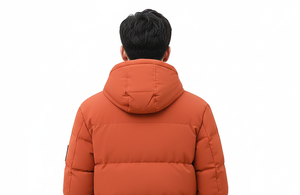 Chaqueta de nailon lavado para hombre, informal, de invierno, cortavientos, de secado rápido, acolchada, con capucha, cuello alto, holgada, con contraste de color y cremallera. - Product Image 4